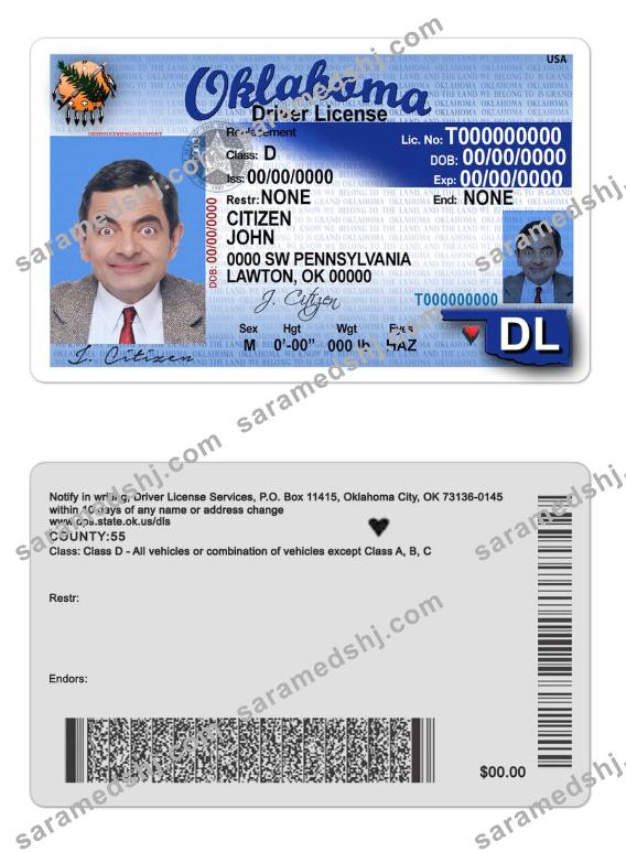 USA Oklahoma driving license